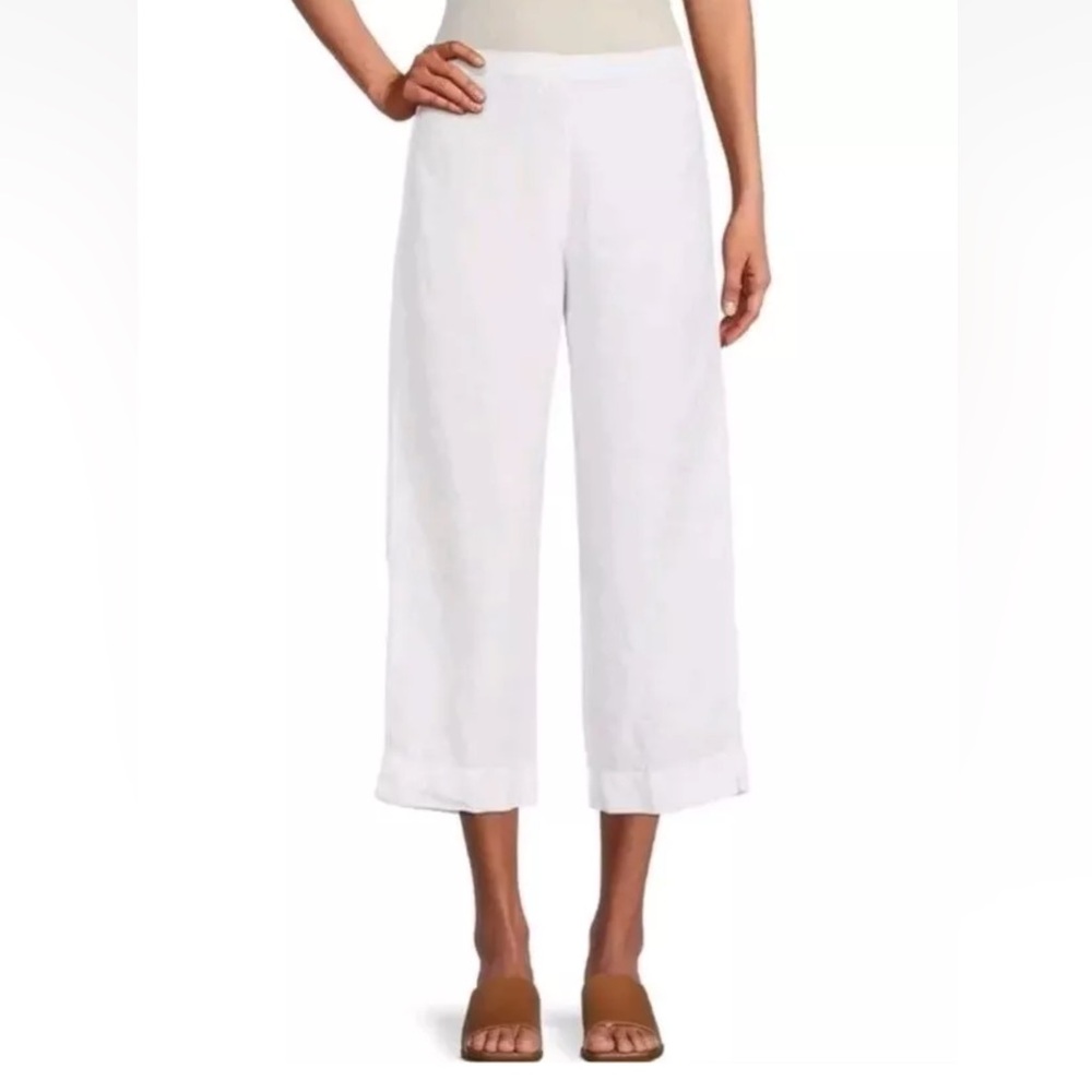 NWT Bryn Walker White Linen Capri Cropped Pant Size XXS $125